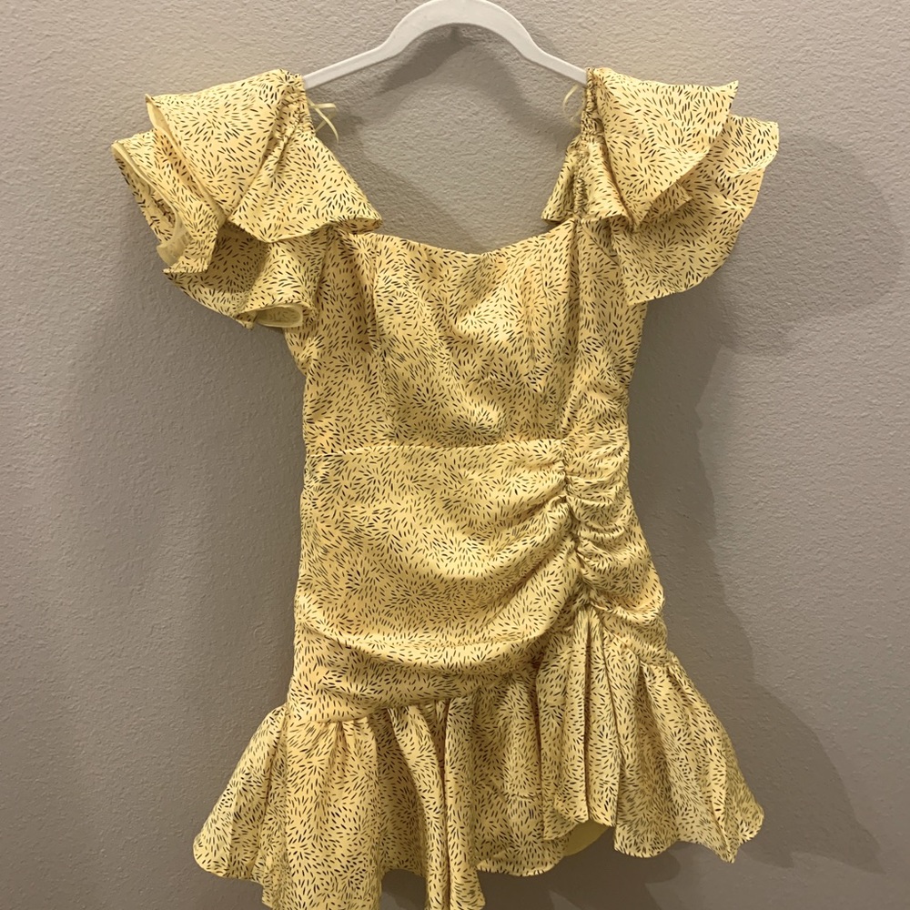 Luxxel Yellow Ruffle Dress